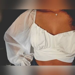 White Crop Top Fashion Nova